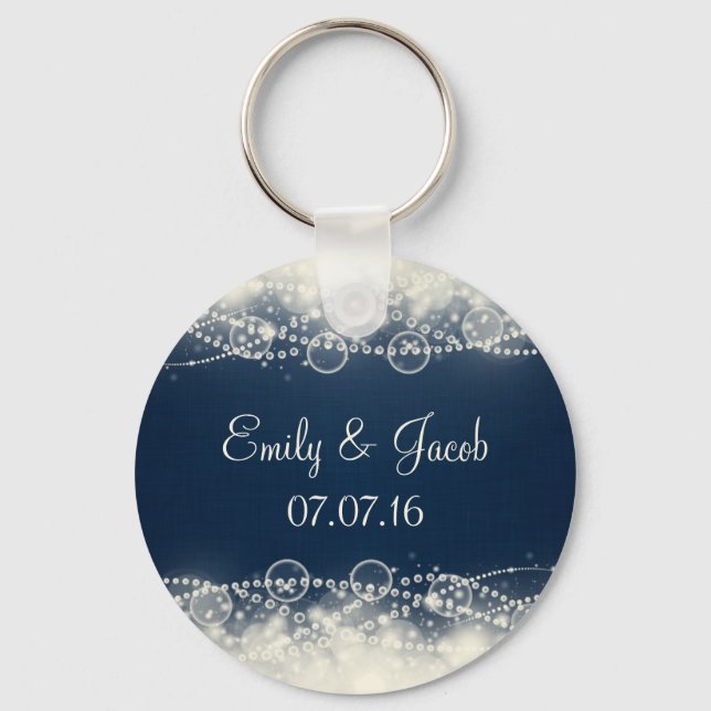 Elegant Snöre och Pearls Wedding Favor Nyckelring (Framsida)