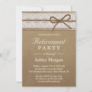 Elegant Snöre Rustic Burlap String Pension Party Inbjudningar
