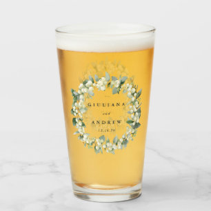 Elegant Snowberry+Eucalyptus Utandning Bröllop Glaskopp