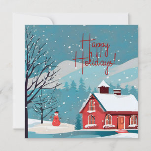 Elegant Snowfall-julafton Lycklig Julkort