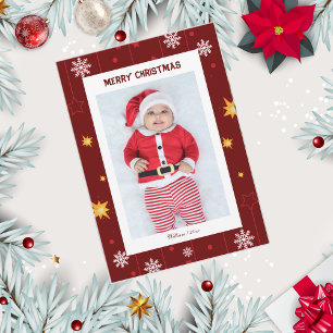 Elegant Snowflake Baby God jul Photo Julkort