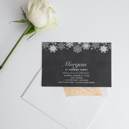 Elegant Snowflake Birthday-inbjudan Inbjudningar