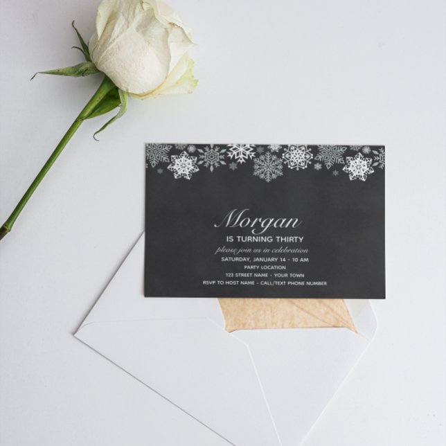 Elegant Snowflake Birthday-inbjudan Inbjudningar (Skapare uppladdad)
