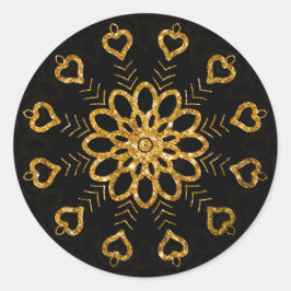 Elegant Snowflake Blommigt Mandala Stickers Runt Klistermärke