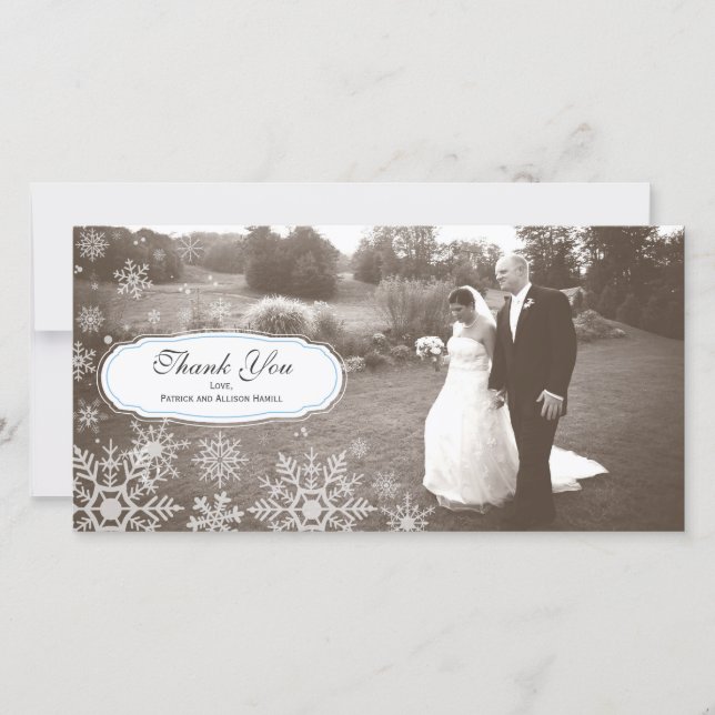 Elegant Snowflake Bröllop Tack (Framsida)