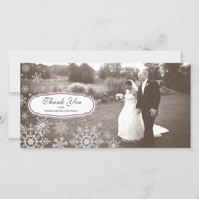 Elegant Snowflake Bröllop Tack (Framsida)