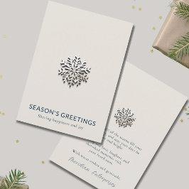 Elegant Snowflake Business Greeting Card Julkort