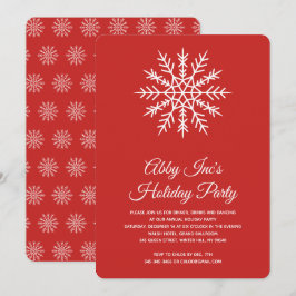 Elegant Snowflake Corporate Red Julfest Inbjudningar