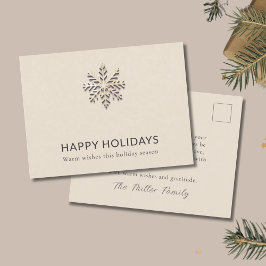 Elegant Snowflake Glad helg vykort