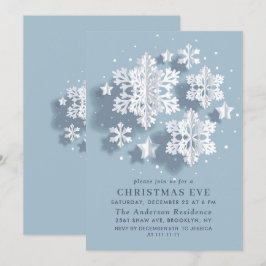 Elegant Snowflake Helgdag CHRISTMAS KVÄLL Inbjudningar