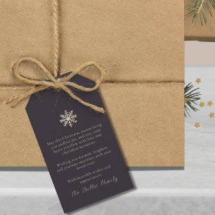 Elegant Snowflake Helgdag Gift Märkre Presentetikett