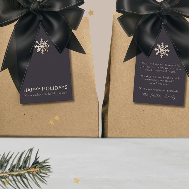 Elegant Snowflake Helgdag Gift Märkre Presentetikett (Skapare uppladdad)