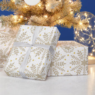 Elegant Snowflake Helgdag Julafton Wrapping Papper Presentpapper