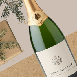 Elegant Snowflake Helgdag Label