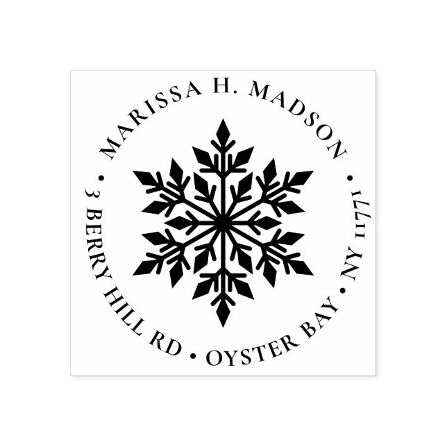 Elegant Snowflake-Helgdag, Returadress Stämpel (Tryck)