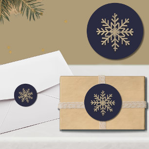Elegant Snowflake Helgdag Sticker Runt Klistermärke