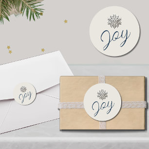 Elegant Snowflake Helgdag Sticker Runt Klistermärke