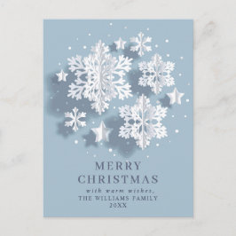 Elegant Snowflake-julen Hälsning Helgdag Vykort