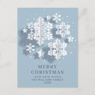 Elegant Snowflake-julen Hälsning Helgdag Vykort