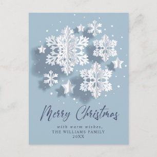 Elegant Snowflake-julen Hälsning Helgdag Vykort