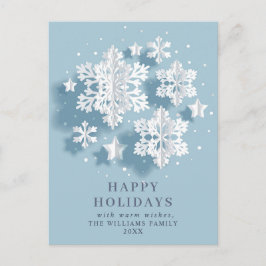 Elegant Snowflake-julen Hälsning Helgdag Vykort