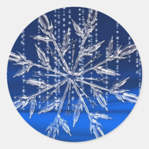 Elegant Snowflake-julen Runt Klistermärke