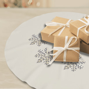 Elegant Snowflake Julgran Skirt Julgransmatta Borstad Polyester