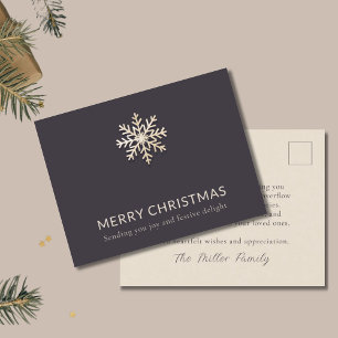Elegant Snowflake-julkort Helg Vykort