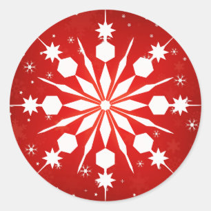 Elegant Snowflake-julstämning Vinter Runt Klistermärke