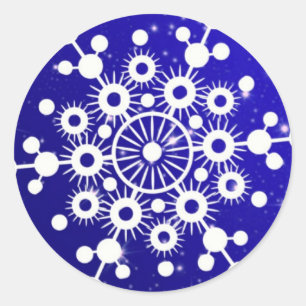Elegant Snowflake-julstämning Vinter Runt Klistermärke