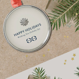 Elegant Snowflake Logotyp Metall Helgdag Ornament