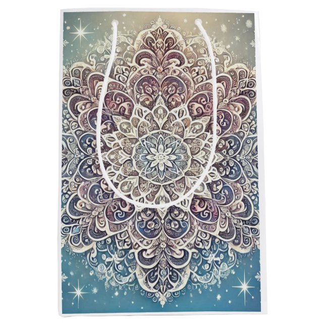 Elegant Snowflake Mandala i Frosty Hues (Framsidan)