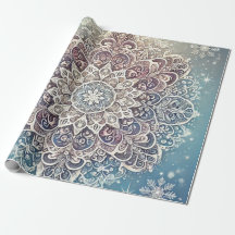 Elegant Snowflake Mandala i Frosty Hues