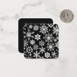Elegant Snowflake Mini Black & White-jul Anteckningskort