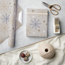Elegant Snowflake Mönster Beige Presentpapper