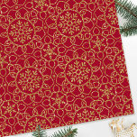 Elegant Snowflake Mönster jul Deep Red Guld Presentpapper<br><div class="desc">Snyggt och elegant vinterinnertemat pappert för jul eller helgdag. Den här chicen har sammankopplade blomformer, hjärtformade petaler och dekorativt snöflingor. En sömlös mönster, med faux guld glitter-effekt mot djup röd bakgrund. Du kan också ändra "bakgrunden" i färg genom att använda funktionen "Redigera med design verktyg". Ett mångsidigt presentbyte som skulle...</div>