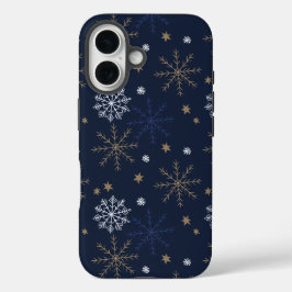 Elegant Snowflake Mönster Mörk blått