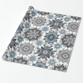 Elegant Snowflake Mönster Wrapping Papper - Vinter Presentpapper