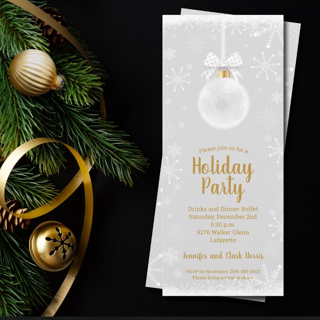 Elegant Snowflake Ornament jul Inbjudningar (Skapare uppladdad)