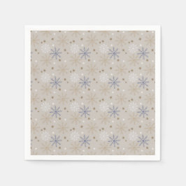 Elegant Snowflake Pattern Beige Pappersservett