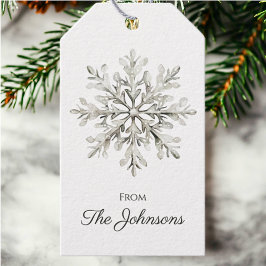 Elegant Snowflake Personlig jul Presentetikett