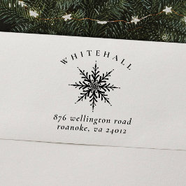 Elegant Snowflake Returadress Rubber Frimärke Stämpel