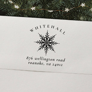 Elegant Snowflake Returadress Rubber Frimärke Stämpel