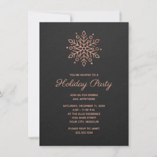 Elegant Snowflake Ro Guld jul Party Inbjudningar