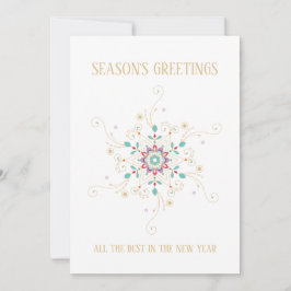 Elegant Snowflake Season Greetings Business Julkort