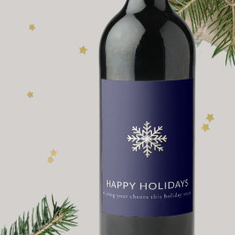 Elegant Snowflake Vin-etikett Vinflaska Etikett