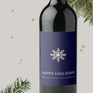 Elegant Snowflake Vin-etikett Vinflaska Etikett