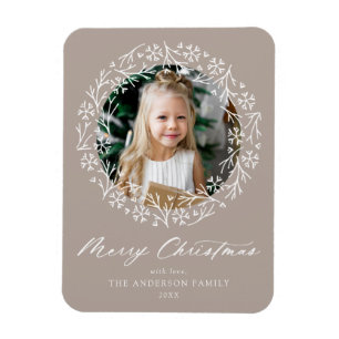 Elegant Snowflake Wandean Mocha Photo Magnet