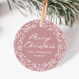 Elegant Snowflake WandeMauve Juletiketter Gåvor Etiketter