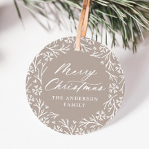 Elegant Snowflake Wandemocha Juletiketter